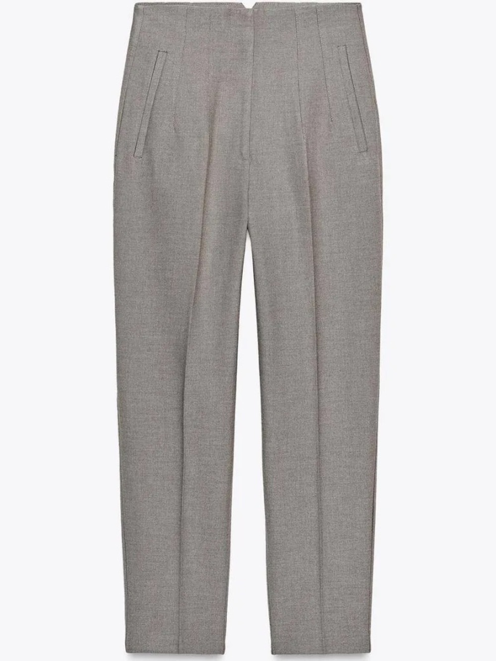 Zara Cream High-Rise Tailored Trousers
